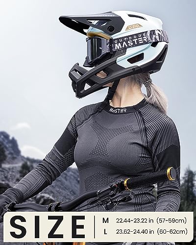 Outdoormaster 803922 Full Face Mountain Bike Helmet For Men & Women-Two Removable Chin Pad Mountain Bike Helmet Grizzly, Ventilation Lightweight Racing Downhill Dh Bmx Mtb Helmet thumb #5