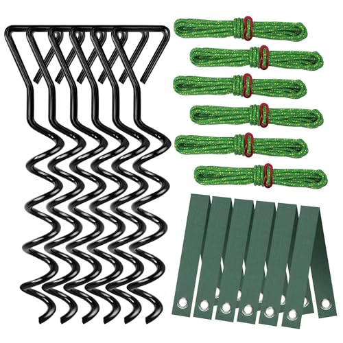 Tree Stake Kit, Heavy Duty Spiral Tree Stakes and Supports