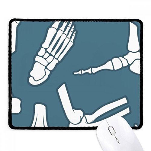 Mousepad de esqueleto azul con bordes cosidos negros y base antideslizante para juego