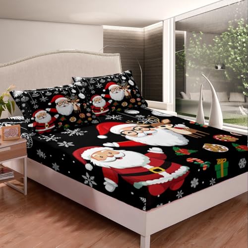 Drap housse 90x190 Noël drap de lit idéal cadeau fêtes de fin d'année