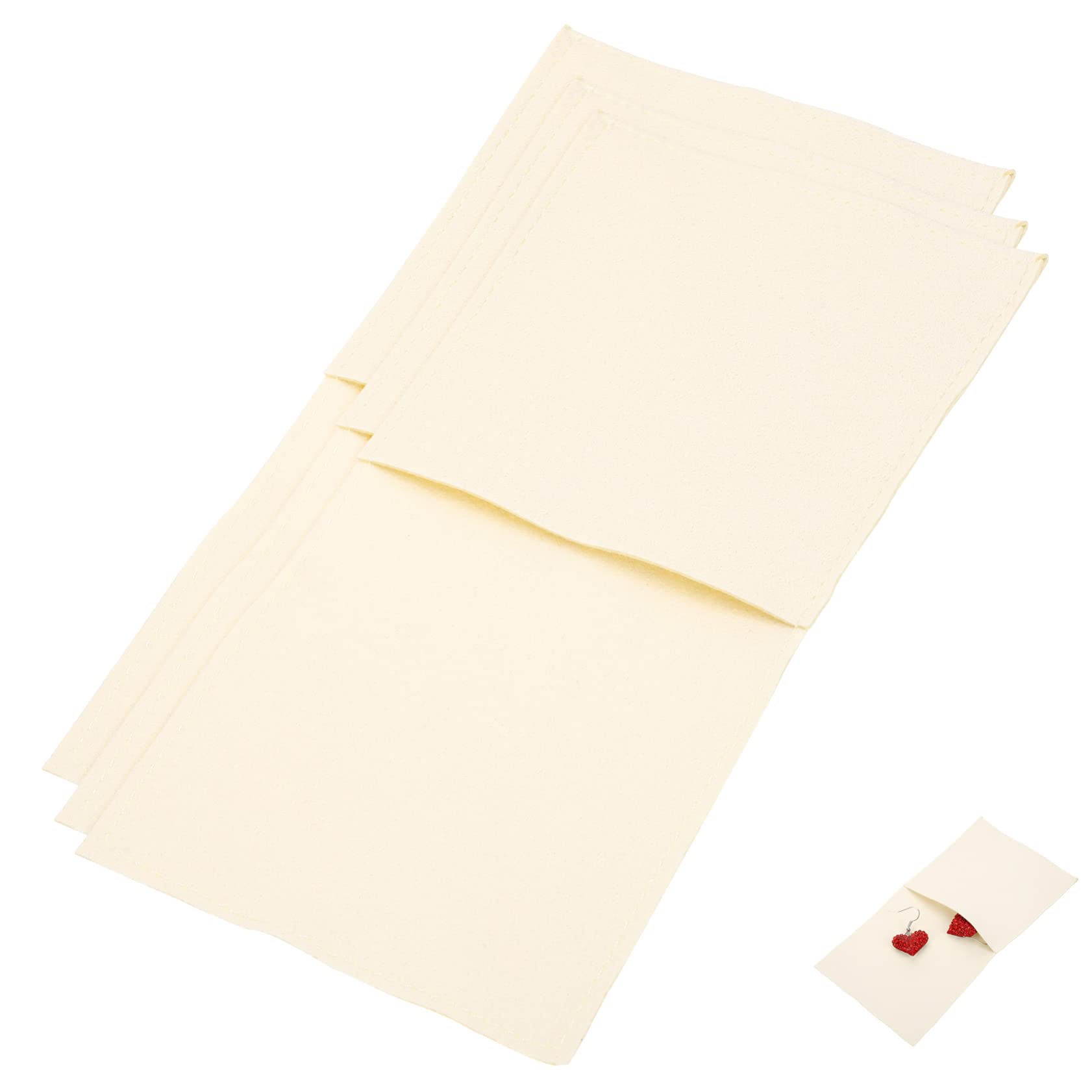 minkissy 3pcs Luxurious Microfiber Jewelry Bags for Earrings Necklaces Elegant Envelop Style Pouches for Weddings Birthdays Christmas and Special Occasions