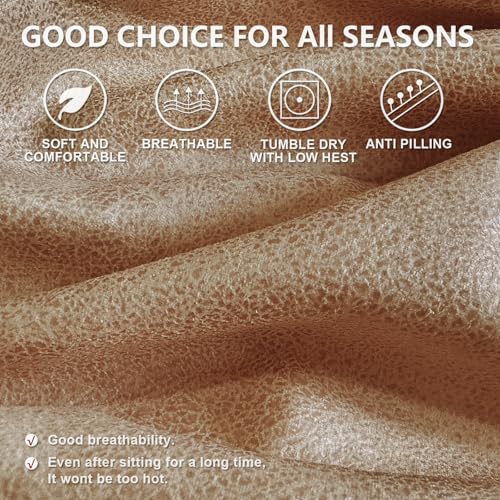 Image of ANARACHON Leather Look Recliner Chair Covers, 4 Pieces Recliner Covers Non Slip, Soft Cover for Reclining Chair, Washable Furniture Protector for Pets (1 Seater, 026 Brown)