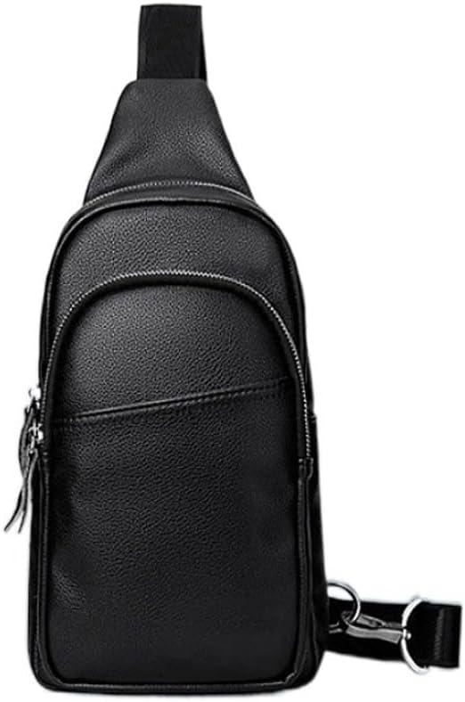Men's Chest Bag Crossbody Shoulder Soft Leather Backpack