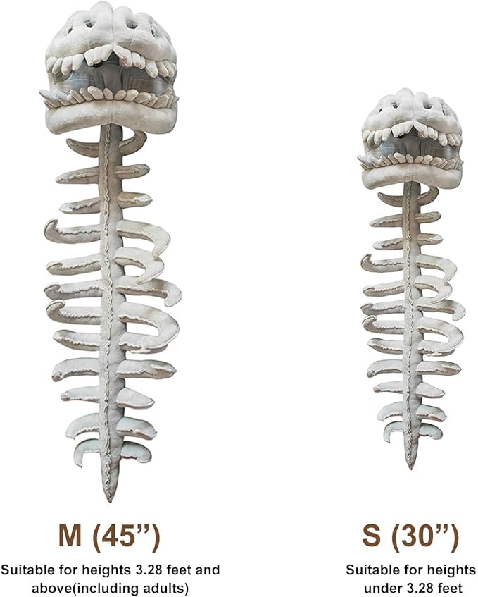 Disfraz de esqueleto de dinosaurio con máscara 3D de calavera miniatura 2