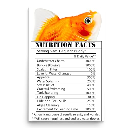 Lovesout Funny Pearlscale Goldfish Peeking Face Nutrition Facts Wall Art