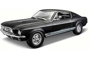 Maisto 1/18 Scale Diecast Metal Toy Car: 1967 Ford Mustang GTA Fastback (Black)