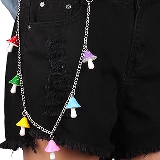 Mushroom Pants Chain - Minimalist Style Pant/Bag/Keychain Accessory, Single-Loop Unisex Keychain for Teens & Adults, All Seasons
