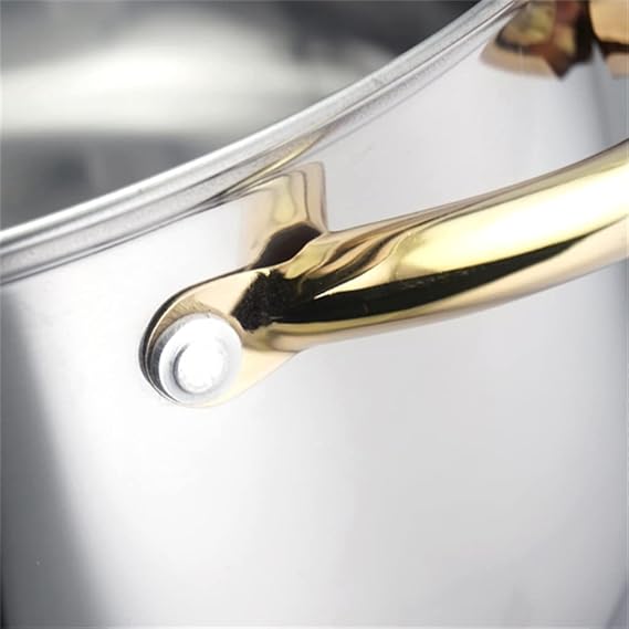 Cooking Pot, Frying pan,Cooking Tools 12 Piece Set Stainless Steel Cookware Set Kitchen Cookware Set Pots Pots & Pans Glass Lid (A) Vision