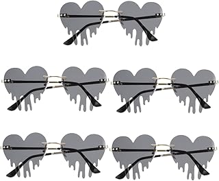 5 Pçs Lágrimas Óculos Engraçados Óculos De Sol Claros Óculos De Sol Femininos Óculos Retro Modernos Óculos De Sol De Festa Para Adultos Óculos De Sol Da Moda Para Mulheres