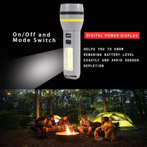 image for Hilngav Solar/USB-C Rechargeable High Lumens LED Flashlight, 4 Modes F