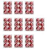 Generic クリスマスツリー飾り 10箱セット – 屋内屋外対応 ペンダント装飾 壁掛け可能 耐久性のあるプラスチック製 手描きデザイン (レッド)
