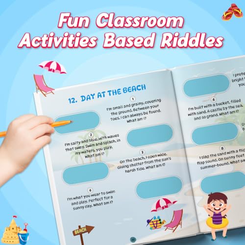 Image of 555 Riddles Book for Kids, 35+ Theme Based Brain Teasing Riddles, Fun Learning & Activity Book for 5+ Years Old, Birthday Gift for Boys & Girls