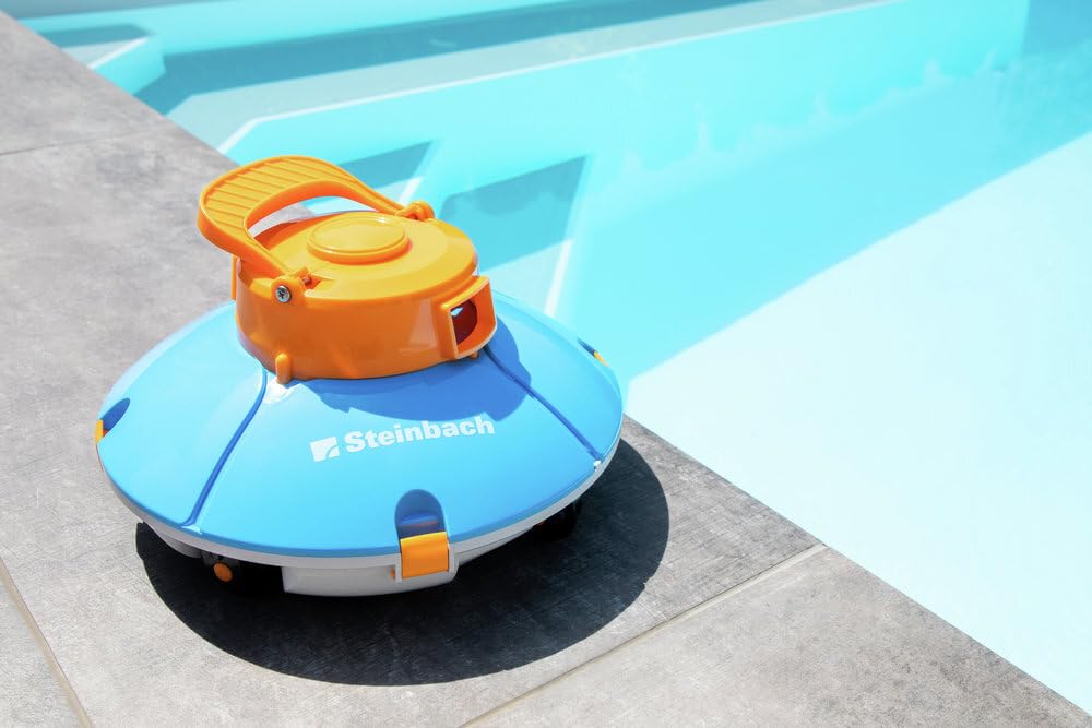 Steinbach Poolrunner Battery Basic 2.0 | Akku-Poolsauger für Flache Poolböden bis 10 m² | mit „Touch and Reverse“ Technologie | 60 Min Laufzeit | für Folienpools | einfache Handhabung