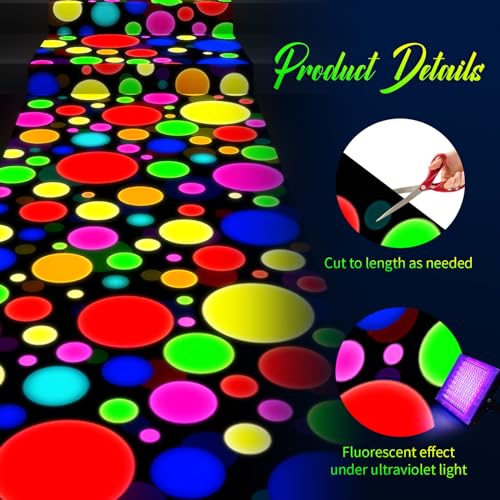 Tapete decorativo corredor neón fluorescente 118x39 pulgadas miniatura 3