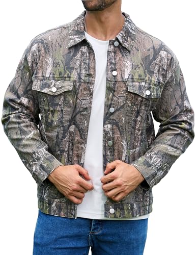 Image of Yuanbang Camo Jackets for Men Trucker Unlined Camouflage Coats Hunting Clothes