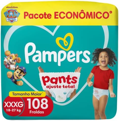 Fralda Pampers Pants Ajuste Total Tamanho XXXG,108 Unidades