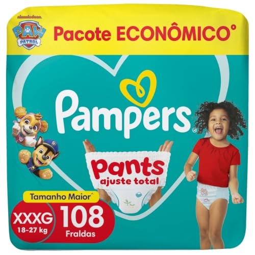 Fralda Pampers Pants Ajuste Total Tamanho XXXG,108 Unidades
