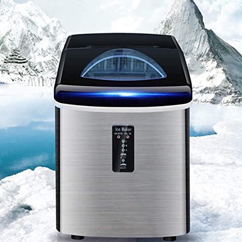 Máquina fabricadora de hielo para mostrador, hace cubos de hielo en 6 minutos, produce 39 lb (18 kg) en 24 horas, eléctrica, capacidad 3,2 L, marca HUSHHAAMPP miniatura 3