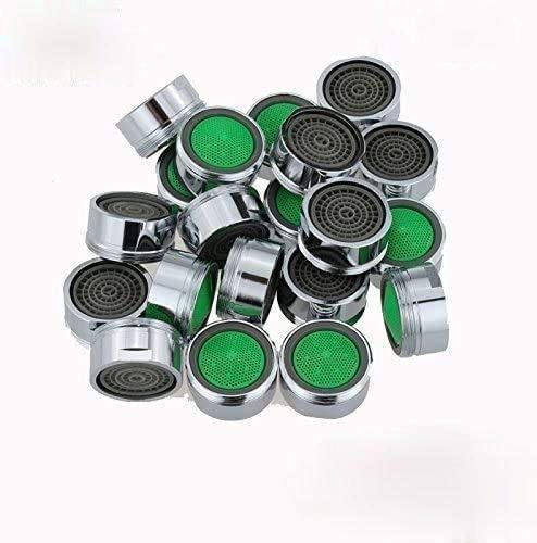 Polished Chrome Faucet Replacement Part 24mm Male Threaded Brass Aerator with Gasket Bubbler Filter Accessories (Pack of 20)