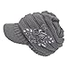 Haoricu Beret Cap, Fashion Womens Flower Knit Crochet Beanie Hat Winter Warm Cap (Gray ❤️)
