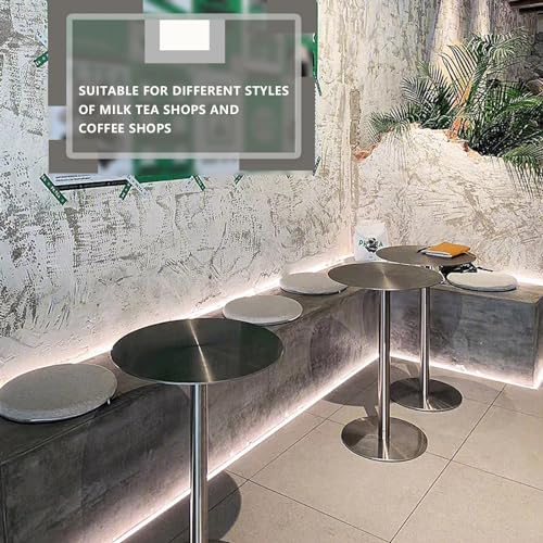 Mesa de café y pub circular minimalista con base de acero inoxidable estable 6