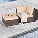 Patiorama 2-Piece Patio Furniture Sofa Set, Outdoor Sectional Sofa, All-Weather Brown PE Wicker Rattan Conversation Set, Outdoor Loveseat, Patio Seating for Balcony Garden Pool (Beige Cushion)