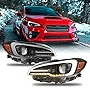 AKKON - For 2015-2021 WRX/WRX STI C-Shape LED DRL + LED Sequential Signal Black Projector Headlight