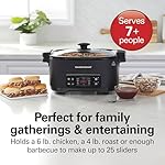 Hamilton Beach 6 Quart 9-in-1 Programmable Slow Cooker with Sear, Browning, Rice, Steam, Sauté, Roast Delay Start & Keep Warm Functions, Nonstick PFAS-Free Dishwasher Safe Crock, Black (33604) - Image 5