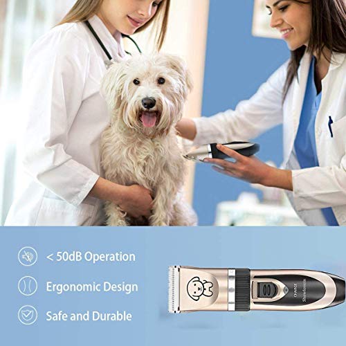 Showlovein Dog Clippers Pet Grooming Clipper Kits Dog Nail Clippers Low Noise Rechargeable Cordless Quiet Cat Dog Groomer Tool Hair Trimmer Razor Blades With Combs, Scissor #TOP4