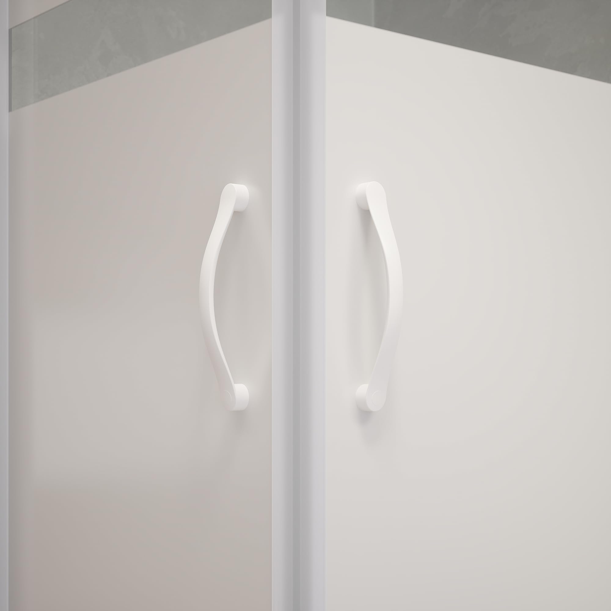 Box Doccia Angolare 75x75 cm Vetro Serigrafato 4 mm Profili Bianchi h185cm mod. Grenada
