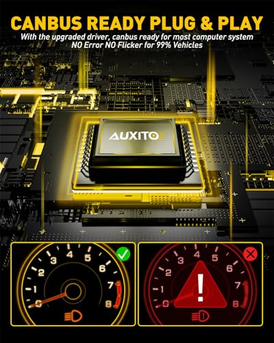 Image of AUXITO H11 H8 LED Fog Light Bulb - 900% Brighter 6500K White, Direct Fit Mini Size, Hassle-Free Plug & Play, Extended Lifespan, Flicker-Free Operation, Pack of 2