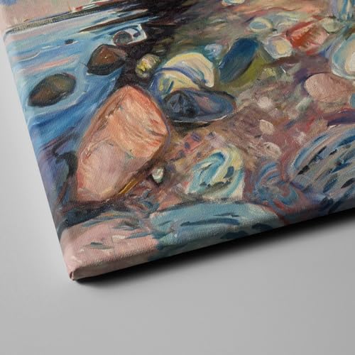 Poster Edvard Munch Shore with Red House en toile de galerie format medium pour decoration