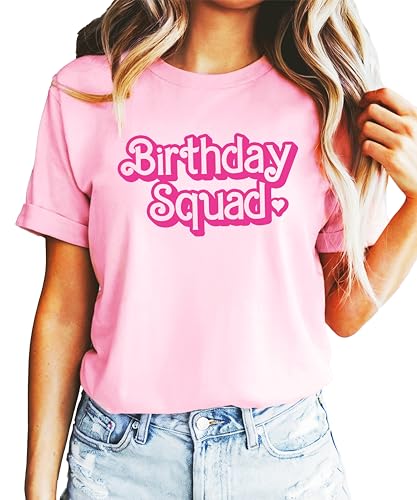 Pink Birthday Girl Matching Family Shirts Birthday Squad Tee- Each Saying Sold Individually Pink Shirt Adult Small