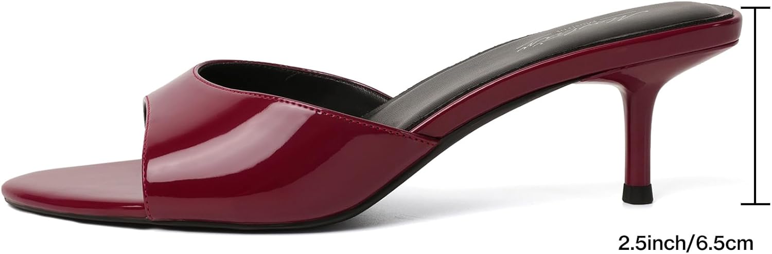 Mostrin Kitten Heels for Women Pointed Toe Vintage Mules Heels Sexy Slip on Stiletto Backless Sandals for Party Wedding Daily - Image 5