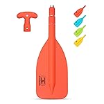OCEANBROAD Telescoping Emergency Paddle 21\'\'-42\'\'Assembling Required Collapsible Paddles Aluminium Shaft for Kayaking Boating Canoeing River Tubing, Orange, 1 Paddle