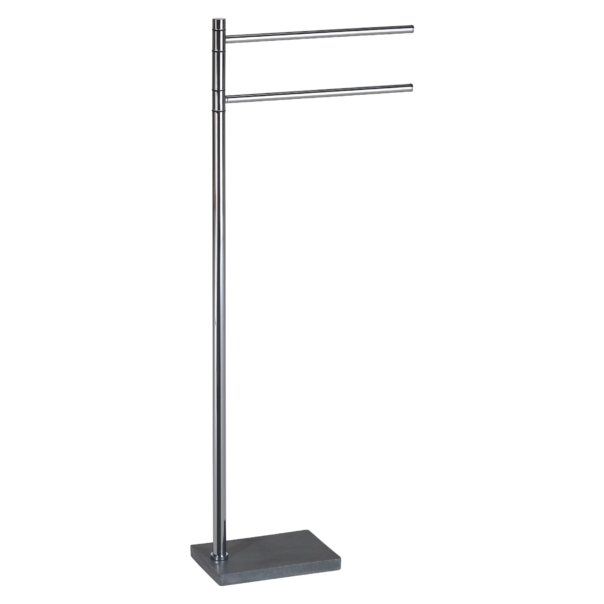 Toallero de pie italiano Gedy TRILLY en acero inoxidable y base de resina mineral