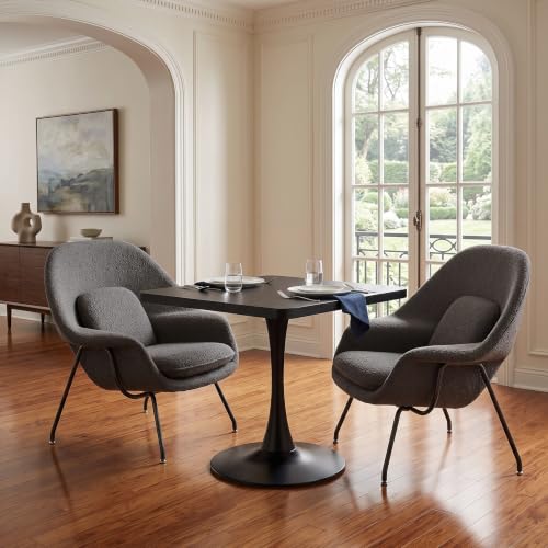Trygoal Square Tulip Table, 28" Small Table with Metal Pedestal, Black by Trygoal - Used condition - US$77.19