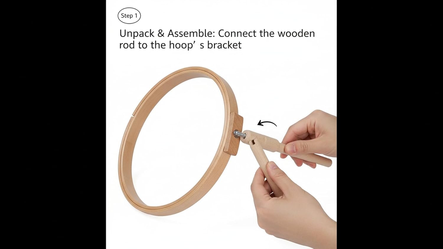 25 cm Wood Hoop & Stalk 10", Brown, 27 x 28 x 6 cm