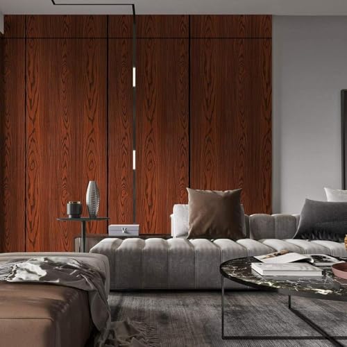 Image of VKR Waterproof Self Adhesive Vinyl Wallpaper | Removable Peel & Stick Furniture Sticker for Kitchen Slabs, Cabinets, Drawers, Tables & Shelves (Brown Wooden, Pack of 1)