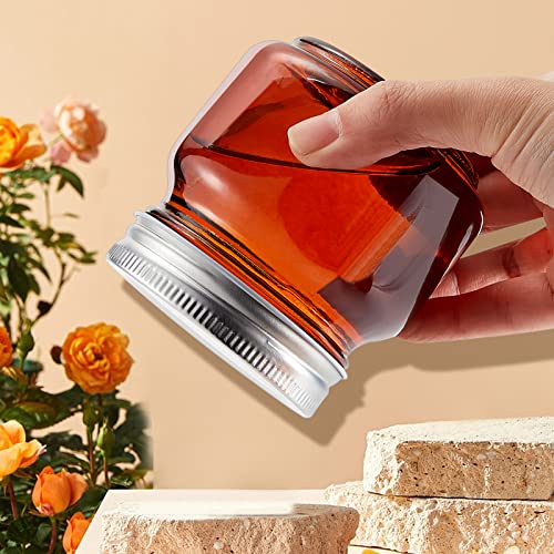 Tessco 16 Pack 8 Oz Amber Glass Jars For Making Candles Round Candle Jars With Metal Lids Sugar Scrubs Body Butter Containers For Spice Storage Decorating Diy Project, Leakproof And Dishwasher Safe #TOP4