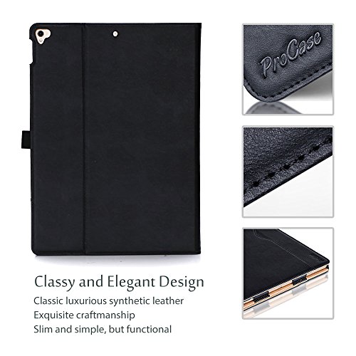 ProCase for iPad Pro 12.9 2017/2015 Case (1st & 2nd Generation), Stand Folio Case Cover for iPad Pro 12.9 Inch (Old Model 2017/2015), with Multiple Viewing Angles, Pencil Holder -Black by ProCase - Image 6