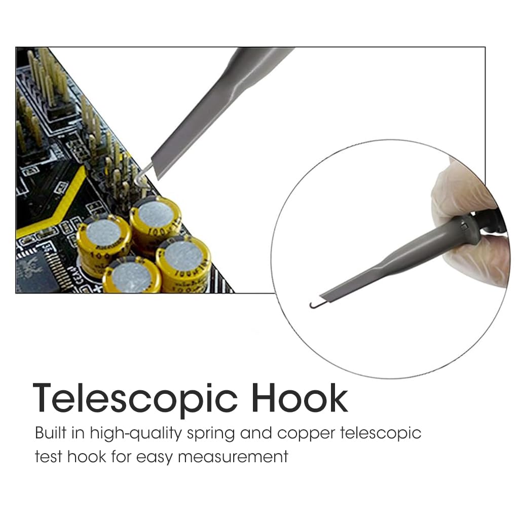 Serplex® P6100 Oscilloscope Clip-On Probe Oscilloscope Kit 100 MHz 600V DC High Sensitivity Oscilloscope Clip-On Probe w/Accessory Kit 1X 10X, DSO-TC2/DSO-TC3 Compatible (2 Pack) - Image 5 thumbnail