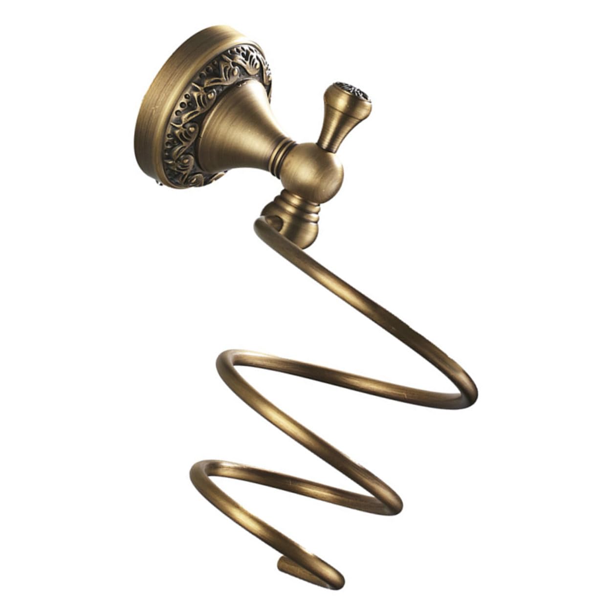 Soporte Acero Secador en Cobre para Dorado de Pelo Espiral y Inoxidable | Montaje en Pared, para Barbería y Baño del Hogar, Instalación Sencilla, Sujeción Segura y Protección Frente a Rayaduras
