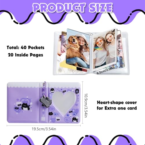 Image of Zibuyu 3'' Mini Photo Album, 40-Photo Capacity, Cute Cartoon Bear Cover