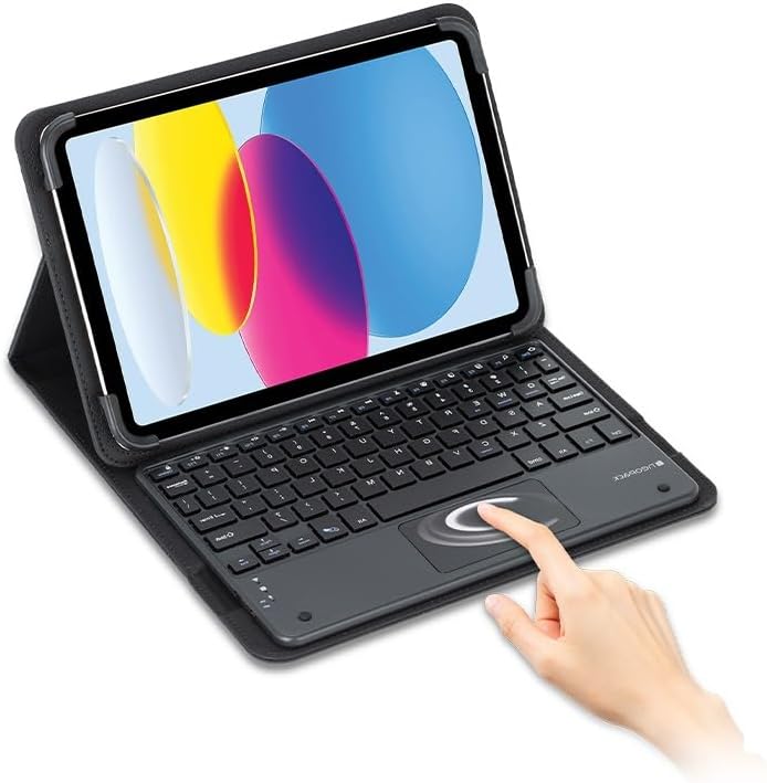 Neopack Universal Keyboard Folio Case | Protective Cover with Detachable Bluetooth Keyboard & Trackpad Compatible with All 10 to 11" Tablets | Support iOS, Android, Windows Operating Systems (Black)