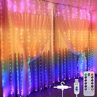 HOSE-PRO Curtain Christmas Lights Fairy String Lights 3Mx2.8M, LED Window Lights, Remote Control, 280LED Fairy Light for Bedroom Indoor Christmas Decoration Light