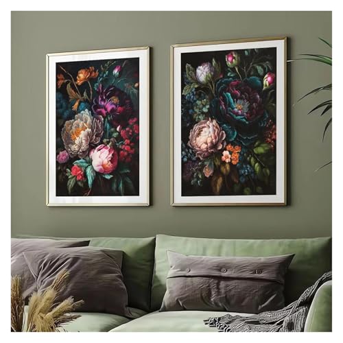 Póster de arte botánico de peonías en lienzo resistente de 30x40 para decoración moderna 5
