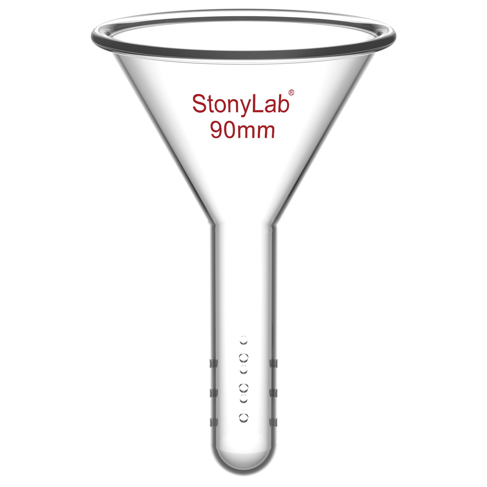 stonylab Imbuto Perforato in Vetro per Cromatografia a Flash, Imbuto in Vetro Borosilicato con Manico da 19 mm di Diametro Esterno, Attrezzatura da Laboratorio