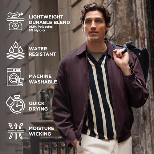 Image of LONDON FOG mens Auburn Zip-front Golf (Regular & Big-tall Sizes) Cotton Lightweight Jacket, Maroon, X-Large Tall US