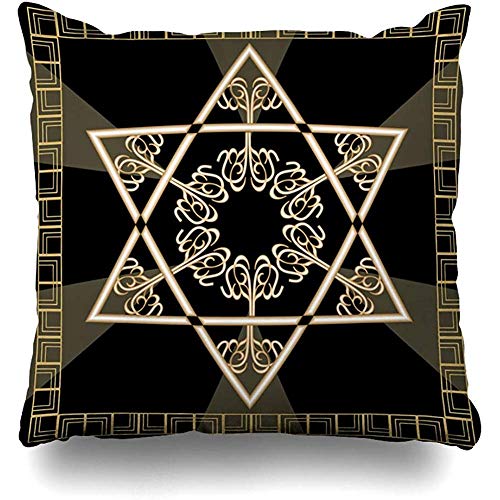Ducan Lincoln Pillow Case Funda De Coj�n Nadie Estrella De Oro David Vacaciones Geom�tricas Jerusal�n Biblia Jud�a Celebraci�n B�blica Funda De Coj�n Funda De Almohada Cuadrada